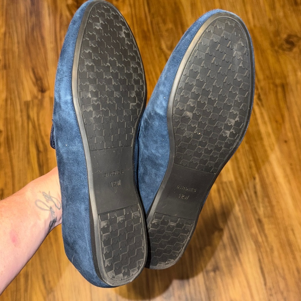 Birdies women’s 12 W loafers blue starling velvet flats slip on comfort wide - Picture 6 of 7